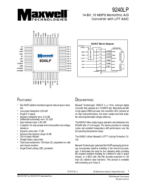 9240RPQB Datasheet PDF MAXWELL TECHNOLOGIES