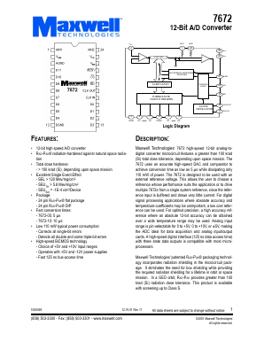 7672RPFS-10 Datasheet PDF MAXWELL TECHNOLOGIES