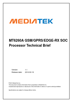MT6260A Datasheet PDF MediaTek Inc