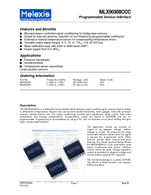 MLX90308LDFCCC Datasheet PDF Melexis Microelectronic Systems 