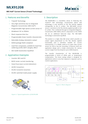 MLX91208LDCCAL-000TU/RE Datasheet PDF Melexis Microelectronic Systems 