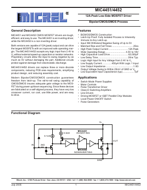 MIC4451ZT Datasheet PDF Micrel