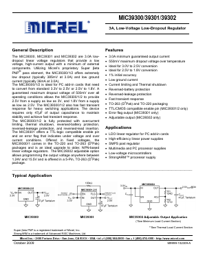 MIC39300-2.5 Datasheet PDF Micrel