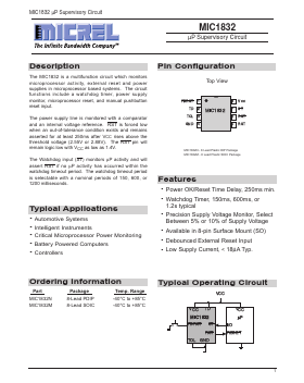MIC1832 Datasheet PDF Micrel