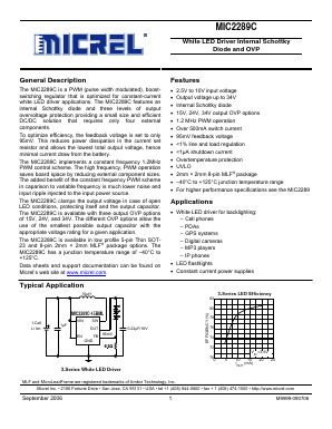 MIC2289C-34YML Datasheet PDF Micrel