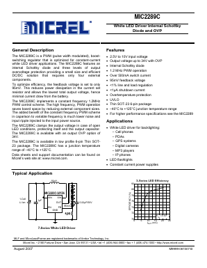 MIC2289C-34YD6 Datasheet PDF Micrel