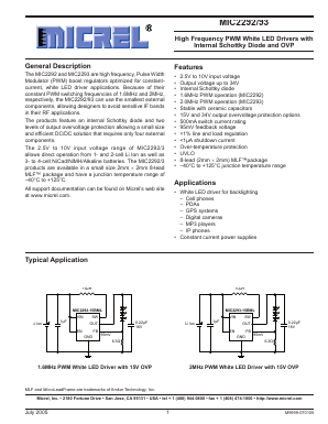 MIC2293-34YML Datasheet PDF Micrel