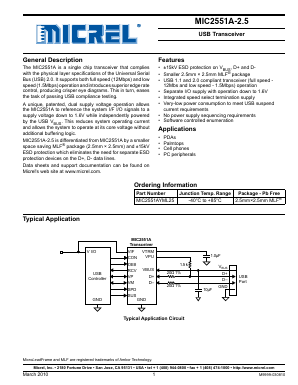 MIC2551A-2.5 Datasheet PDF Micrel