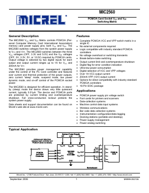 MIC2560-0YWM Datasheet PDF Micrel