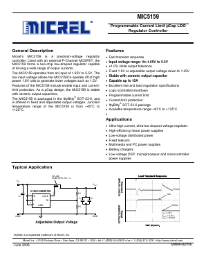 MIC5159BM6 Datasheet PDF Micrel
