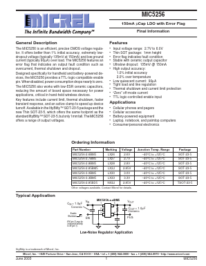 MIC5256-2.6BM5 Datasheet PDF Micrel