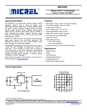 MIC5302-2.8YMT Datasheet PDF Micrel