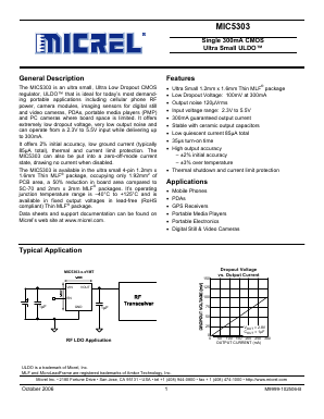 MIC5303-3.8YMT Datasheet PDF Micrel