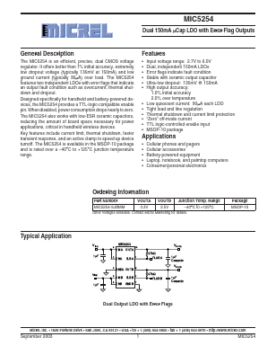 MIC5254-SJBMM Datasheet PDF Micrel