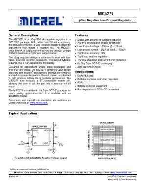 MIC5271YM5TR Datasheet PDF Micrel