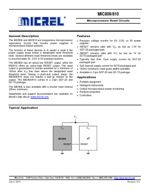 MIC809L Datasheet PDF Micrel