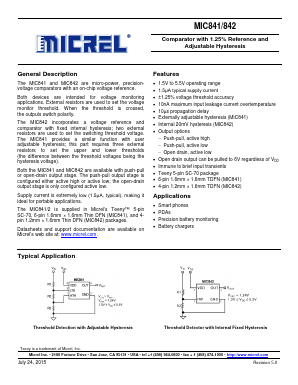 MIC842NYC5 Datasheet PDF Micrel