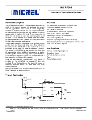 MICRF008 Datasheet PDF Micrel