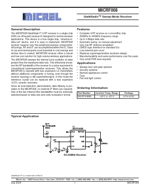 MICRF008BM Datasheet PDF Micrel