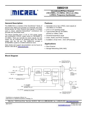 SM802104UMGR Datasheet PDF Micrel