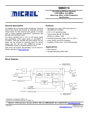 SM802116UMGR Datasheet PDF Micrel