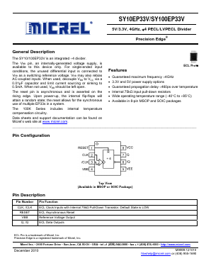 SY100EP33VKG Datasheet PDF Micrel