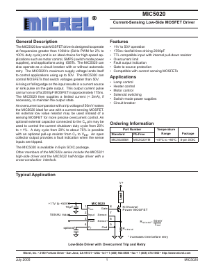 MIC5020 Datasheet PDF Micrel