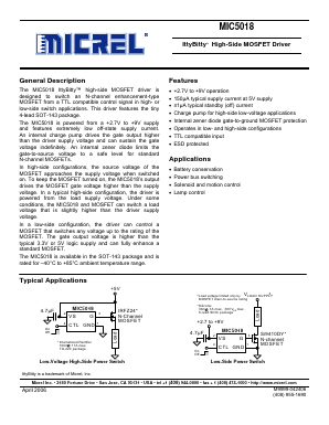 MIC5018 Datasheet PDF Micrel