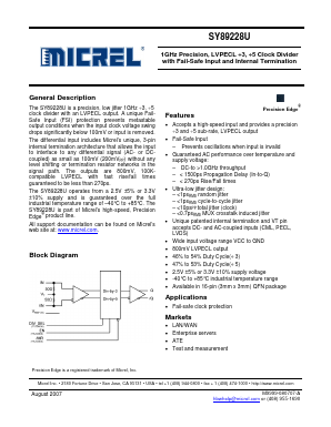 SY89228UMG Datasheet PDF Micrel