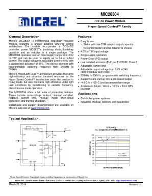 MIC28304-1YMPT1 Datasheet PDF Micrel