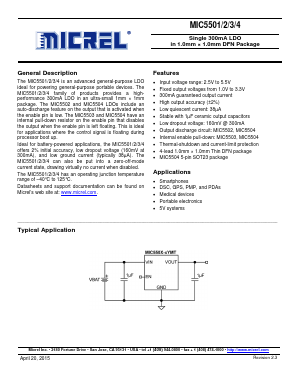 MIC5501-3.3YMT Datasheet PDF Micrel