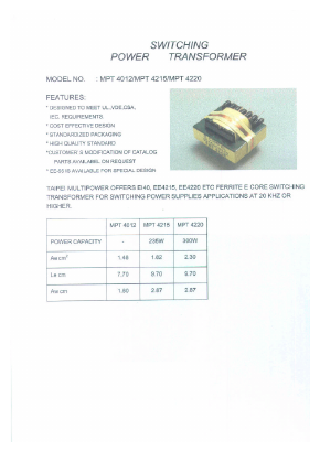 MPT4015 Datasheet PDF Micro Electronics
