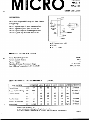 MG31C Datasheet PDF Micro Electronics