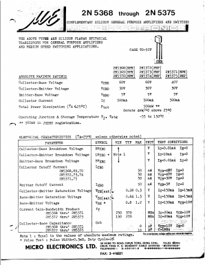 2N5369 Datasheet PDF Micro Electronics
