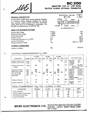 BC200G Datasheet PDF Micro Electronics