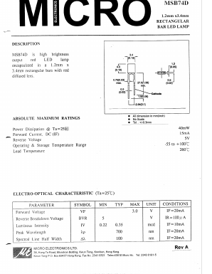 MSB74D Datasheet PDF Micro Electronics