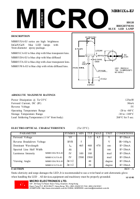 MBB51WA-EJ Datasheet PDF Micro Electronics