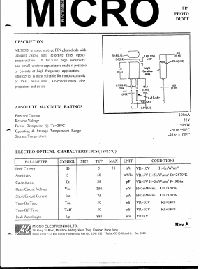 ML303B Datasheet PDF Micro Electronics