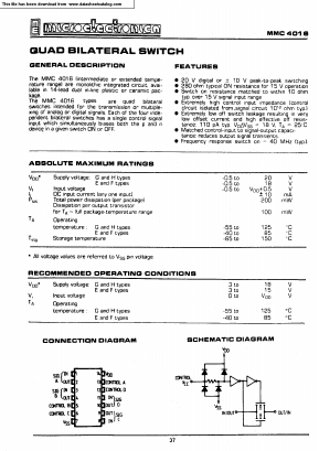 MMC4016 Datasheet PDF Micro Electronics
