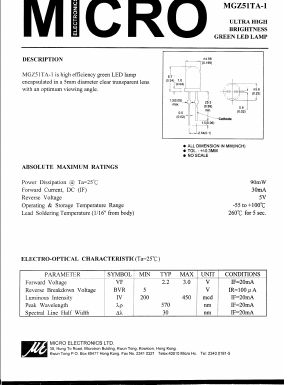MGZ51TA-1 Datasheet PDF Micro Electronics