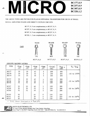 BC178 Datasheet PDF Micro Electronics