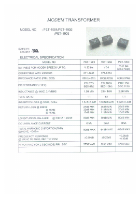 PET-1902 Datasheet PDF Micro Electronics