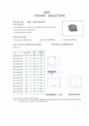 SPC-1003P-221 Datasheet PDF Micro Electronics