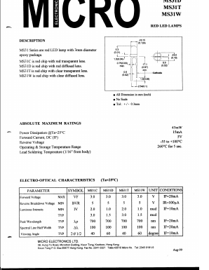 MS31W Datasheet PDF Micro Electronics