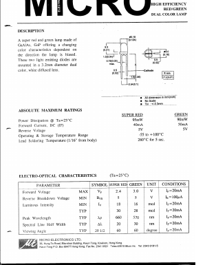 MSGN31W Datasheet PDF Micro Electronics