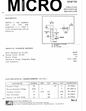 MSB75D Datasheet PDF Micro Electronics