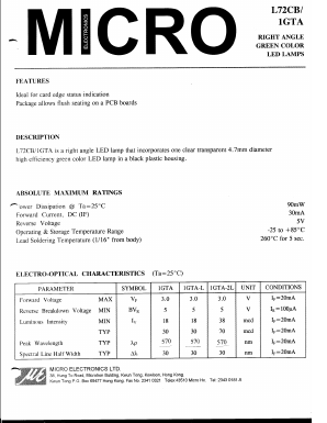 L72CB/1GTA Datasheet PDF Micro Electronics