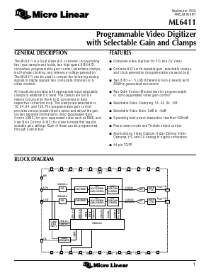 ML6411 Datasheet PDF Micro Linear Corporation