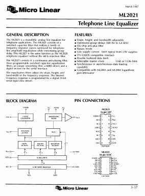 ML2021IS Datasheet PDF Micro Linear Corporation