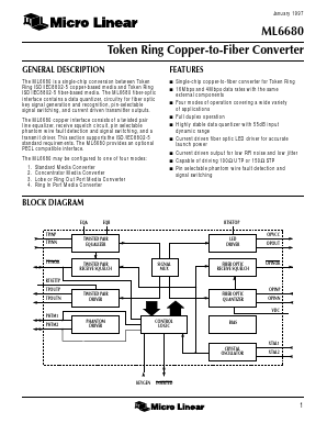 ML6680 Datasheet PDF Micro Linear Corporation
